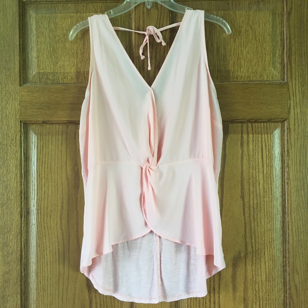 Maurices Light Pink Dual-Fabric Tank XL